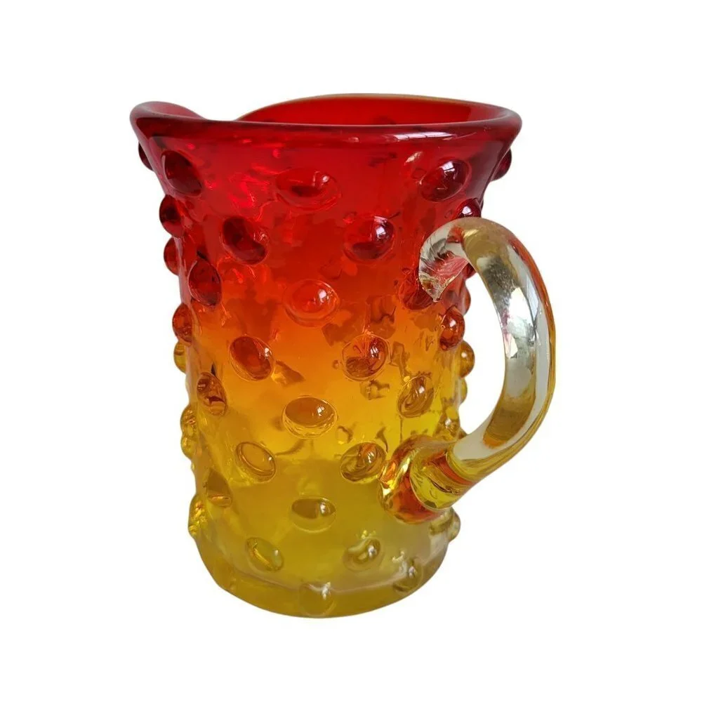 Vintage Kanawha Amberina Hobnail Mini Pitcher 3 3/4